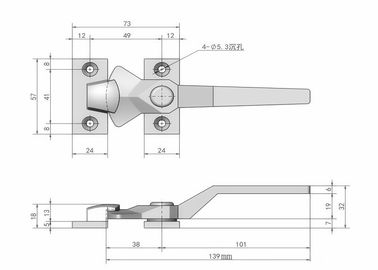 Sealed Soundproof Door Refrigerator Hinge Cold Storage Industrial Truck Latch Hardware